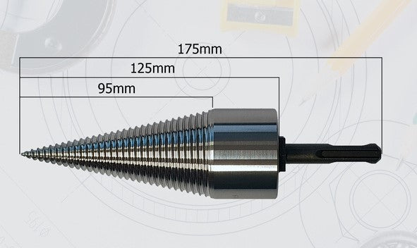 45mm Drillkegel für Bohrmaschine Kegelspalter Holzspalter HEX + SDS